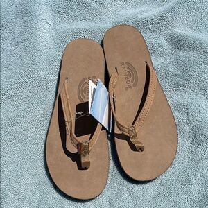 Rainbow Sandals Brown Leather Flip Flops